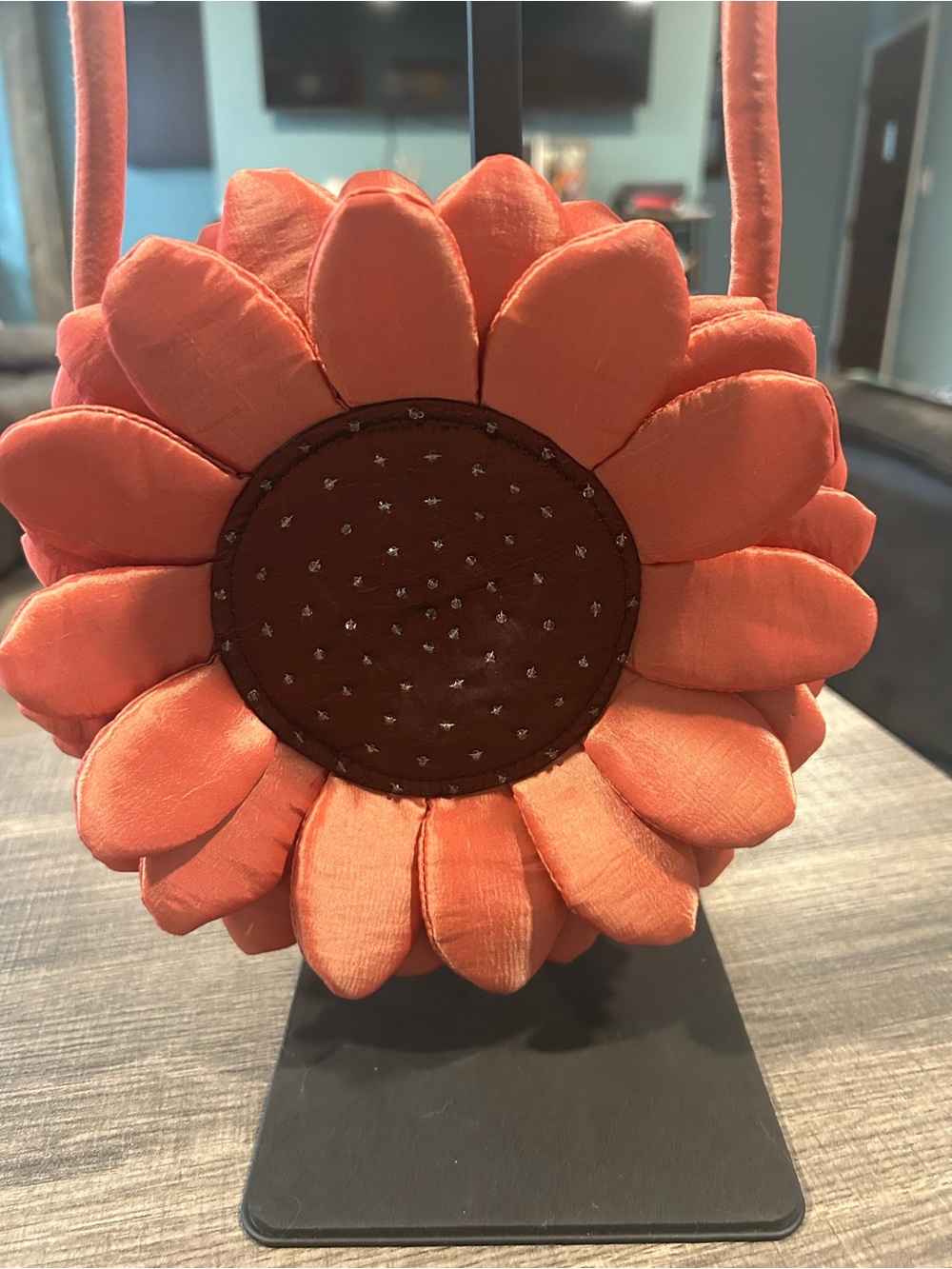 Sunflower Crossbody Bag - Coral Orange Flower Shoulder Purse